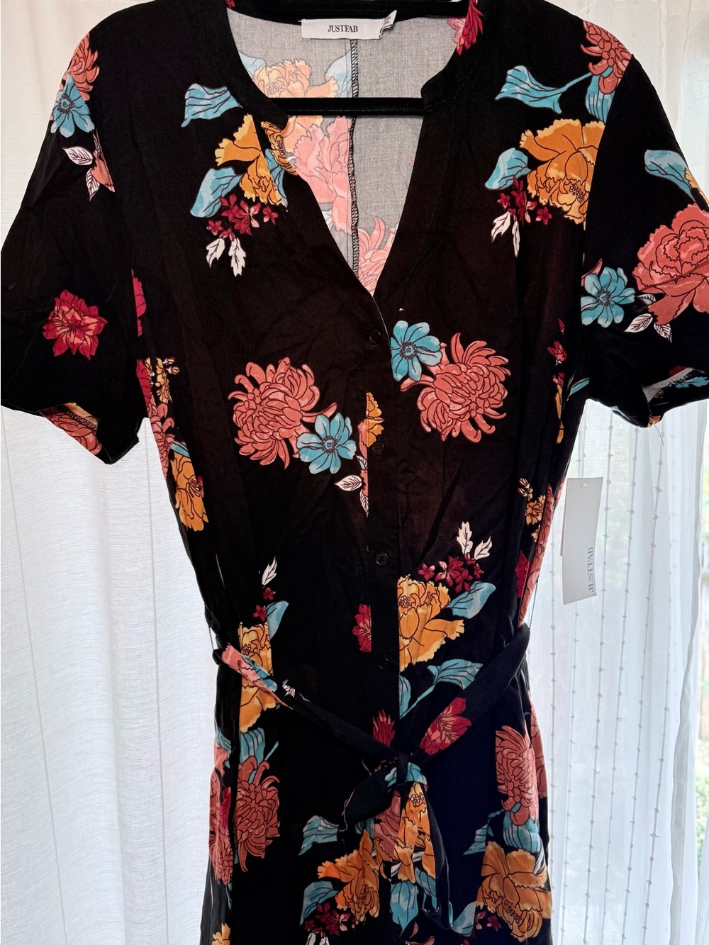 Floral Button up Midi Dress